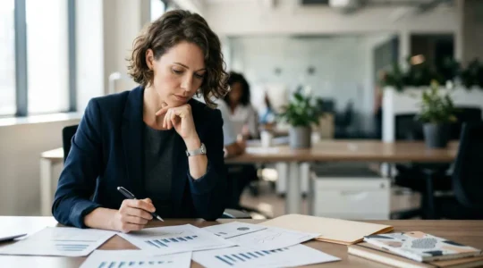 Professionnel analysant la rentabilité d'un projet d'investissement avec des données financières