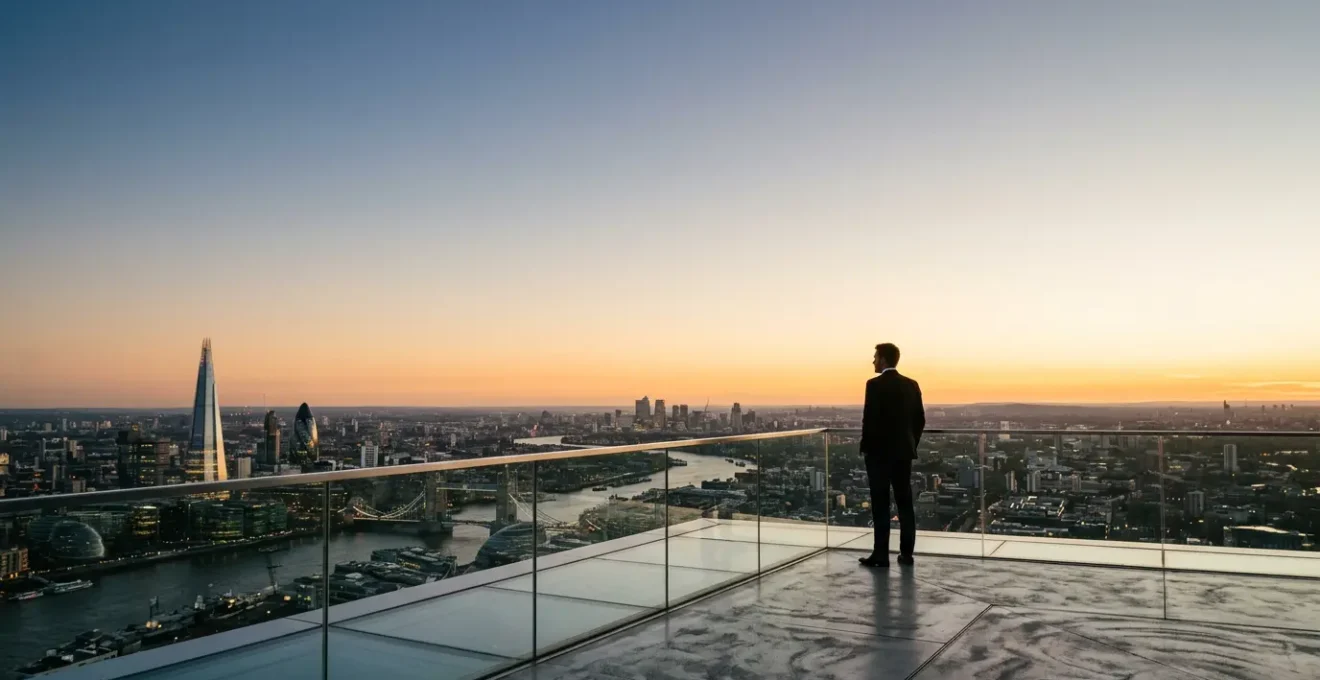 Dirigeant seul face à un horizon dégagé symbolisant clarté et décision lucide