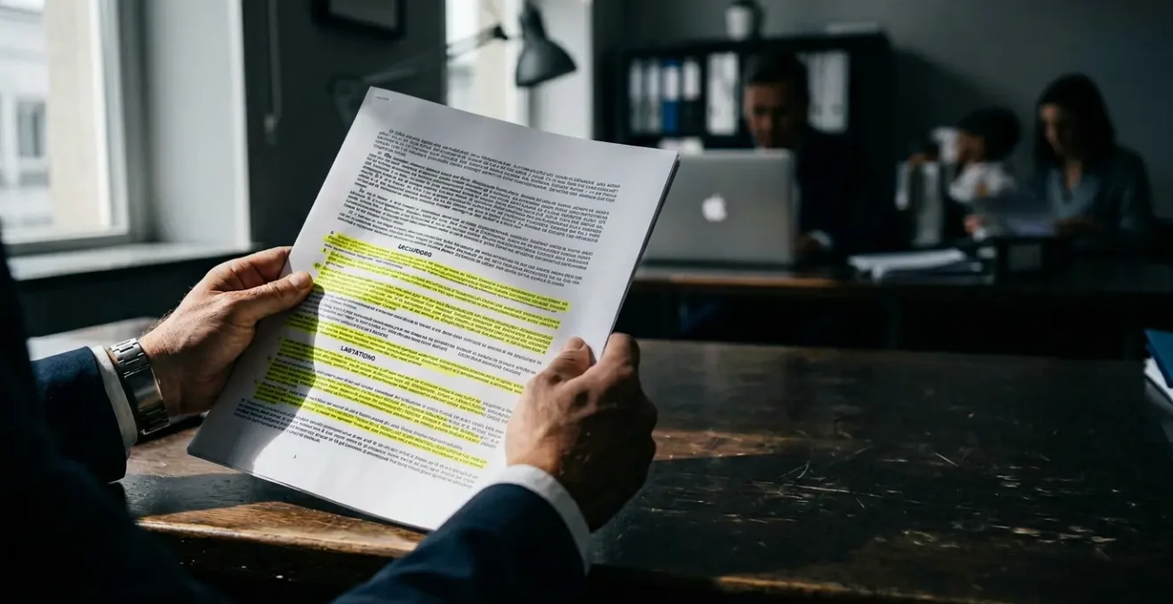 Entrepreneur face à des documents de contrats d'assurance révélant les pièges des exclusions de garantie