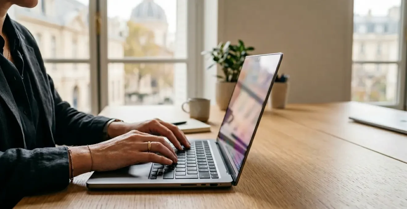 Entrepreneur accomplissant les formalités d'immatriculation d'entreprise sur le Guichet Unique français