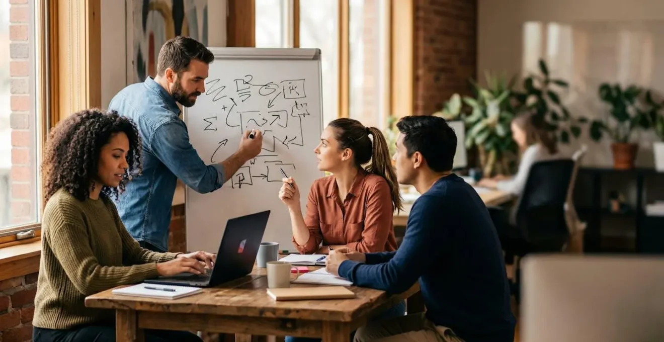 Entrepreneur dynamique dans une petite équipe agile répondant rapidement aux besoins des clients