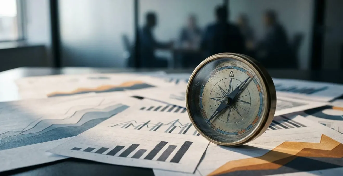 Dirigeant analysant des données stratégiques dans un environnement dynamique