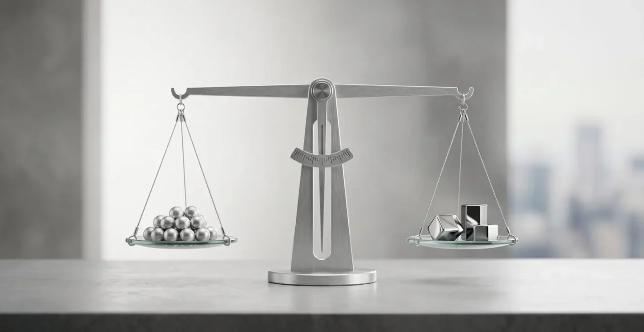 Métaphore visuelle d'une balance en équilibre comparant CPL et CAC pour optimiser les investissements marketing